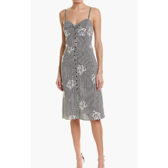 Ali & Jay Women's Striped Button Button Front Bow Tie Aline Dress Size Small - Picture 1 of 10